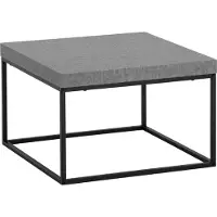 FineBuy Couchtisch 60x60x38 cm Grau Sofatisch Modern Design Wohnzimmertisch Quadratisch Loungetisch Klein Kaffeetisch Metallbeine