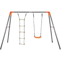 Kettler , Doppelschaukel "Combi" mit Strickleiter, grau / orange