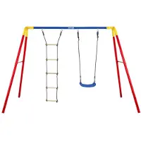 Kettler , Doppelschaukel "Combi" mit Strickleiter, rot / blau