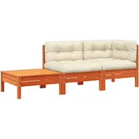 vidaXL Garten-Ecksofa mit Kissen Wachsbraun Massivholz Kiefer