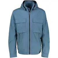 Lerros Outdoorjacke "Blouson mit abnehmbarer Kapuze", Herren, Gr. 6XL, blau (crispy blau), 75% Baumwolle, 25% Polyamid, Jacken Outdoorjacke