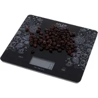 Adler AD 3171, Elektronische Küchenwaage, 10 kg, 1 g, Schwarz, Glas, Rechteck