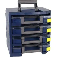 Raaco Sortimentsbox – HandyBoxxser – Mit 4 Stück Boxxser 55 Sortierboxen – 305 x 347 x 342 mm – 137966