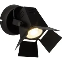 Brilliant schwarzer LED Wandstrahler mit warmweißem Licht MOVIE | Wandspot mit schwenkbarem Kopf | Leuchtmittel inklusive und wechselbar | Metall
