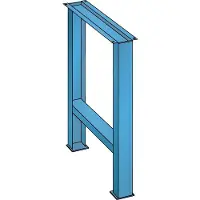 Lista Werkbankfuß 80x725x700-1050mm RAL5012 Lichtblau - Höhenverstellbar