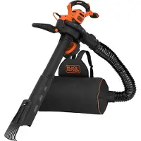 Black & Decker BEBLV301-QS, Rucksack-Gebläse, 206 km/h, 404 km/h, 268 m³/h, 72 l, Schwarz, Orange