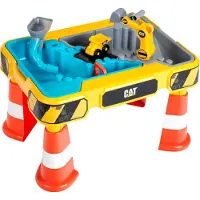 Theo Klein 3242 3237 CAT Sand- und Wasserspieltisch | Mit Baggerarm, Kipper, 2 Rohren, Stoppern und entnehmbaren Becken | Spielzeug für Kinder ab 18 Monaten