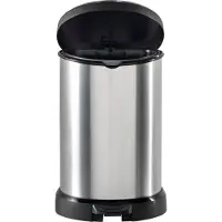 Curver DECOBIN Abfalleimer 15L mit Fußpedal silber metallic