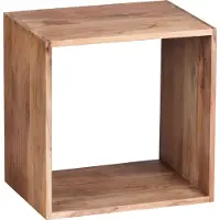 FineBuy Standregal Akazie Massivholz 43,5 cm Cube Regal Holzregal Naturprodukt Beistelltisch Landhausstil