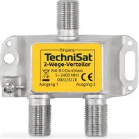 Technisat 0022/3220, Kabelsplitter, 75 Ohm, 5 - 2400 MHz, Silber, Weiblich, 1 Stück(e)