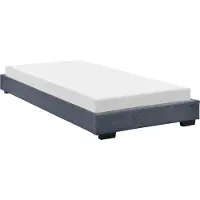 Corium Polsterbett aus Leinen Bettgestell mit Lattenrost 90x200 cm Bett inkl. Lattenrahmen Einzelbett Jugendbett Dunkelgrau