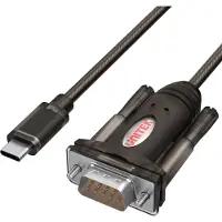 UNITEK Y-1105K, Schwarz, 1,5 m, USB Typ-C, RS-232, Stecker, Stecker