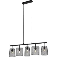 Briloner Pendelleuchte Pendellampe Drahtschirmen Metall schwarz 5x E14 40W IP20