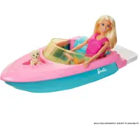 Barbie Boot-Spielset inkl. Haustier Hündchen und Zubehör, Puppen-Spielset, 3 Jahr(e)