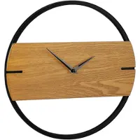 Relaxdays Wanduhr Holzoptik, modern, analog, Uhr für Küche, Wohnzimmer, Flur & Büro, Zimmeruhr, Ø 30 cm, braun/schwarz