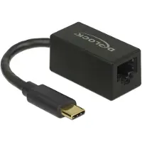 DeLOCK USB Type-C Adapter zu Gigabit LAN kompakt schwarz
