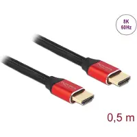 DeLOCK 85772, 0,5 m, HDMI Typ A (Standard), HDMI Typ A (Standard), 3D, 48 Gbit/s, Schwarz, Rot
