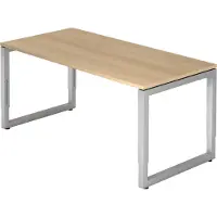 Hjh OFFICE PRO REGO 16 S - 160 x 80 Eiche/Silber höhenverstellbar