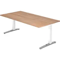 Hjh OFFICE PRO XTRA XB 2E WC - 200 x 100 Nussbaum höhenverstellbar