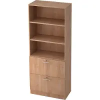 Hjh OFFICE PRO SIGNA G 7300 RE - Nussbaum 5 OH Schrank mit Hängeregistratur (abschließbar) Relinggriff Kunststoff