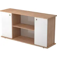 Hjh OFFICE PRO KAPA SB | Sideboard | mit Türen - mit Knauf Nussbaum/Weiß Sideboard