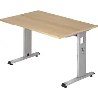 Hjh OFFICE PRO MEGA 12 S - 120 x 80 Eiche/Silber höhenverstellbar