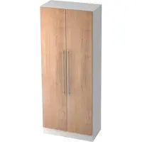 Hjh OFFICE PRO SIGNA G 7100 RE - 5 OH Weiß/Nussbaum Schrank Relinggriff Kunststoff