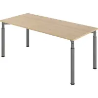 Hjh OFFICE PRO YAMA 19 G | 180x80 - 180 x 80 höhenverstellbar Eiche/Graphit