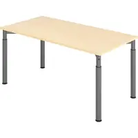 Hjh OFFICE PRO YAMA 16 G | 160x80 - 160 x 80 höhenverstellbar Ahorn/Graphit