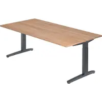 Hjh OFFICE PRO XTRA XB 2E GG - 200 x 100 Nussbaum höhenverstellbar