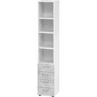 Hjh OFFICE PRO BETA 9 | Schrank mit 4 Schüben | 6 OH - Weiß/Beton