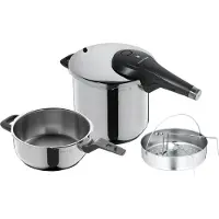 WMF Perfect Premium One Pot Schnellkochtopf-Set mit Dampfgareinsatz, 22 cm, 6,5 und 3,0 Liter 1511005793 4000530702647