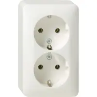 GIRA Giersiepen GIRA 078013 SCHUKO-Doppelsteckdose AP Reinweiß