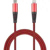 2GO 797197, 1 m, Lightning, USB C, Männlich, Männlich, Rot