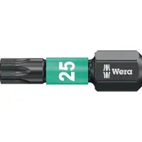 Wera Bit 867/1 IMP DC T25, L 25 mm, 1/4 Zoll C6.3, Impaktor, diamantbeschichtet, 10er Box