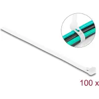 DeLOCK Kabelbinder wiederverwendbar L 200 x B 7,2 mm 100 Stück weiss