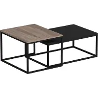 En.casa Satztisch Aabenraa im 2er Set Couchtisch Beistelltisch aus Spanplatte und Metall Eiche / Schwarz
