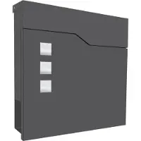 LCD Briefkasten AP 1f VA gr m.Zeitungsf Mit Zeitungsfach 370x375x105mm