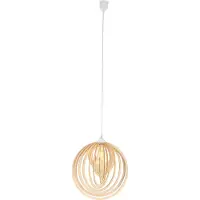 Näve Pendelleuchten - Pendelleuchte "ARMELLA" Ø: 40 cm natur, Hängelampe im Boho Style, aus Holz und Kunststoff in natur, 145 cm hoch, Ø 40 cm, E27-Fassung