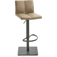 Mayer Bar-/Tresenhocker 1285 Gestell grau Sitzschale, beige Steppnaht,