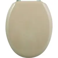 MSV WC Sitz Toilettendeckel MDF Holzkern „Beige“ Scharniere aus Edelstahl - hochwertige und stabile Qualität