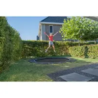 Exit Dynamic Sporttrampolin ø366cm, Bodentrampolin, Rund, für Kinder, Schwarz