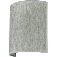 Licht-Erlebnisse Moderne Loft-Wandlampe ALICE, Schirm aus Stoff im halbrunden, grauen Design, H: 23 cm, für Wohnzimmer, Flur und Schlafzimmer