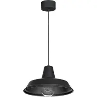 Licht-Erlebnisse Hängeleuchte Küche Esstisch Metall Schwarz Ø 36 cm Vintage Mid Century E27 Hängelampe