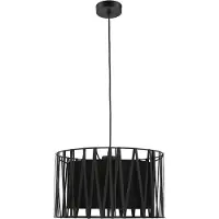 Licht-Erlebnisse Pendelleuchte Schwarz Modern Ø40cm Doppelschirm E27 Hängelampe Wohnzimmer Esszimmer