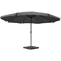 Mendler Sonnenschirm Carpi Pro, Gastronomie Marktschirm mit Volant Ø 5m Polyester/Alu 28kg anthrazit mit Ständer