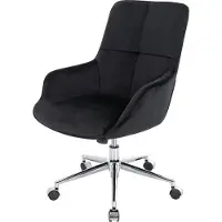Mendler Bürostuhl MCW-J64, Drehstuhl Schreibtischstuhl Lehnstuhl, mit Armlehne höhenverstellbar Samt MVG schwarz
