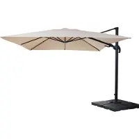 Mendler Gastronomie-Ampelschirm MCW-A96, 3x4m (Ø5m) schwenkbar, Polyester/Alu 26kg creme mit Ständer, drehbar