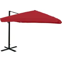 Mendler Gastronomie-Ampelschirm MCW-A96, 3,5x3,5m (Ø4,95m) Polyester/Alu 25kg Flap, bordeaux ohne Ständer