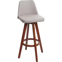 MCW Barhocker MCW-C43, Barstuhl Tresenhocker, Holz Kunstleder drehbar taupe